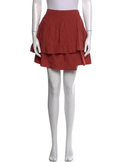 Pre-owned Ulla Johnson Floral Print Mini Skirt In Orange
