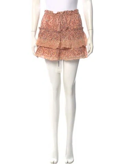 Pre-owned Ulla Johnson Floral Print Mini Skirt In Pink