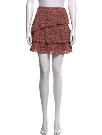 Pre-owned Ulla Johnson Floral Print Mini Skirt In Pink