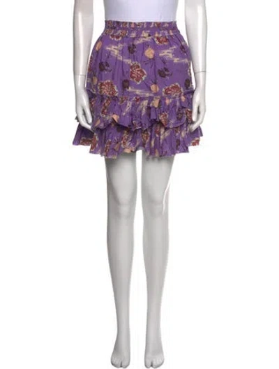 Pre-owned Ulla Johnson Floral Print Mini Skirt In Purple