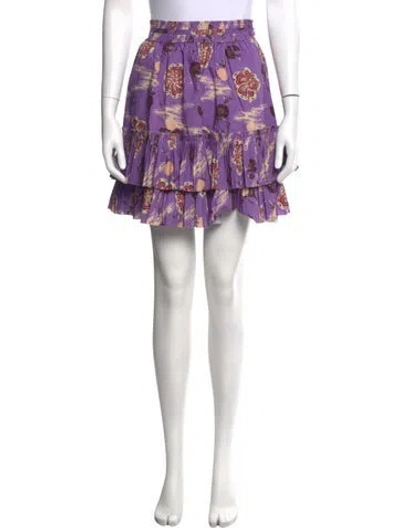 Pre-owned Ulla Johnson Floral Print Mini Skirt In Purple