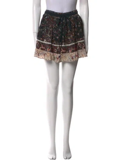 Pre-owned Ulla Johnson Floral Print Mini Skirt In Red