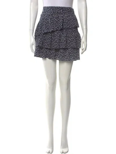 Pre-owned Ulla Johnson Floral Print Mini Skirt In White