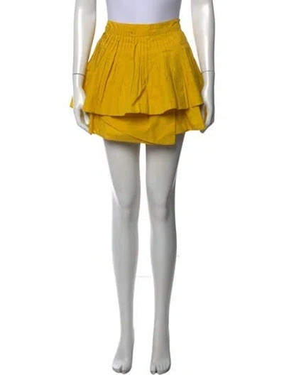 Pre-owned Ulla Johnson Floral Print Mini Skirt In Yellow