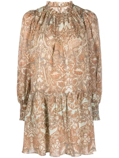 Ulla Johnson Floral-print Minidress In Orange