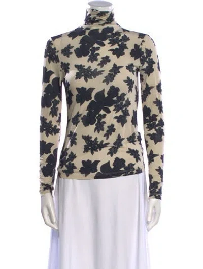 Pre-owned Ulla Johnson Floral Print Mock Neck Blouse