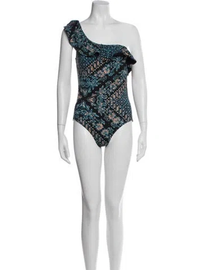 Pre-owned Ulla Johnson Floral Print One-piece In Blue