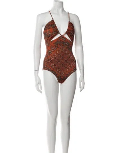 Pre-owned Ulla Johnson Floral Print One-piece In Orange
