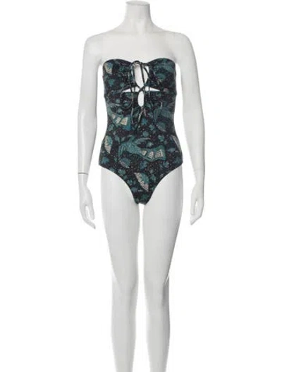 Pre-owned Ulla Johnson Floral Print One-piece W/ Tags In Black