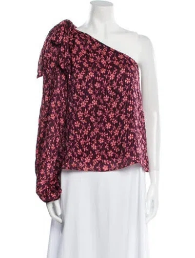 Pre-owned Ulla Johnson Floral Print One-shoulder Blouse In Multi