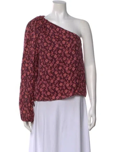 Pre-owned Ulla Johnson Floral Print One-shoulder Blouse In Pink