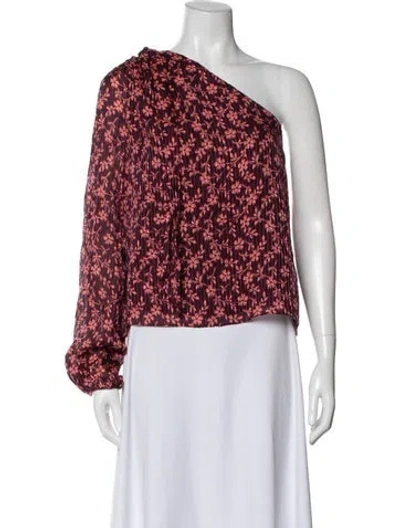 Pre-owned Ulla Johnson Floral Print One-shoulder Blouse In Pink
