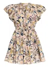 Ulla Johnson Izel Paisley-print Cotton Puff-sleeve Tie-waist Mini Dress In Multi