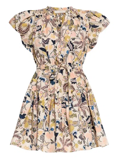 Ulla Johnson Floral Print Puff-sleeve Dress In Multi