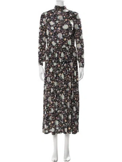 Pre-owned Ulla Johnson Floral Print Ruffle Embellishment Skirt Set In Black