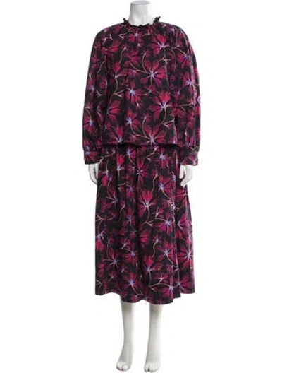 Pre-owned Ulla Johnson Floral Print Ruffle Embellishment Skirt Set In Multicolor