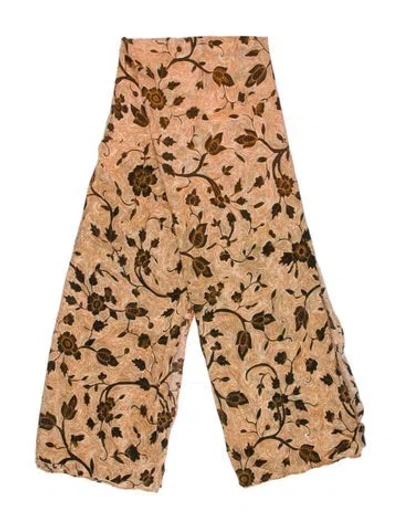 Pre-owned Ulla Johnson Floral Print Scarf In Neutral