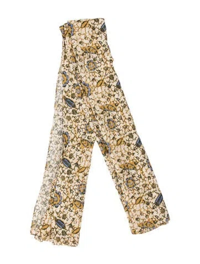 Pre-owned Ulla Johnson Floral Print Scarf In Yellow