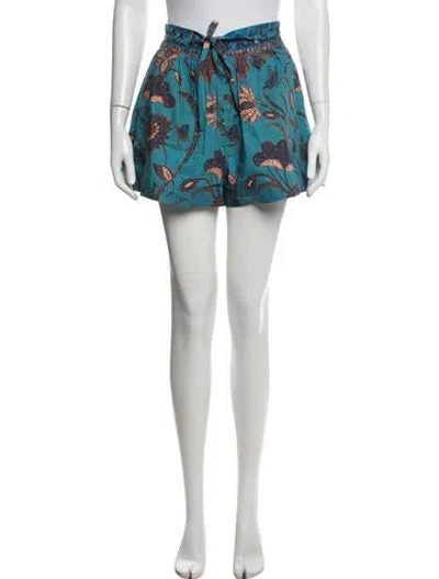 Pre-owned Ulla Johnson Floral Print Shorts In Blue