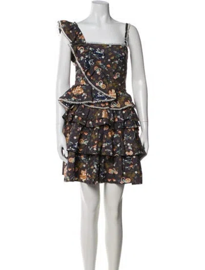 Pre-owned Ulla Johnson Floral Print Skirt Set In Gray