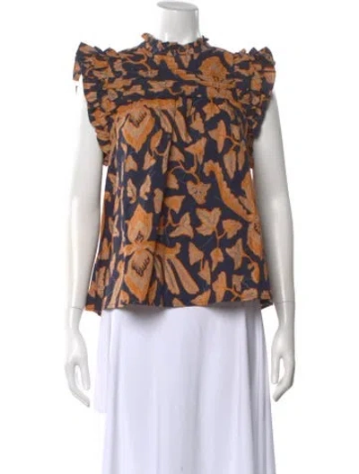 Pre-owned Ulla Johnson Floral Print Sleeveless Blouse