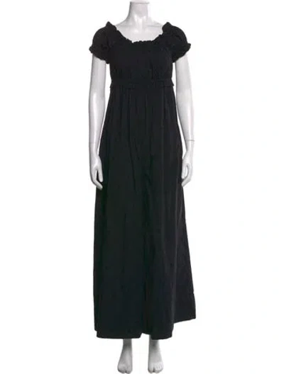 Pre-owned Ulla Johnson Floral Print Square Neckline Jumpsuit In Black