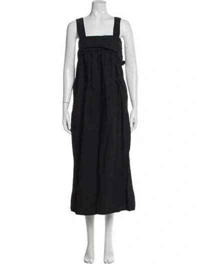 Pre-owned Ulla Johnson Floral Print Square Neckline Jumpsuit In Black