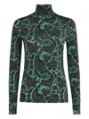 Ulla Johnson Floral-print Turtleneck Top In Black