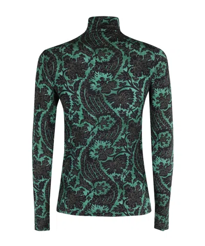 ULLA JOHNSON FLORAL-PRINT TURTLENECK TOP