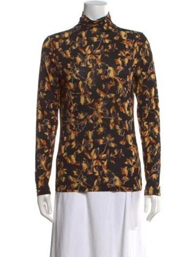 Pre-owned Ulla Johnson Floral Print Turtleneck Top In Multi