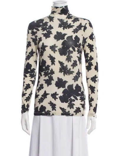 Pre-owned Ulla Johnson Floral Print Turtleneck Top In Yellow