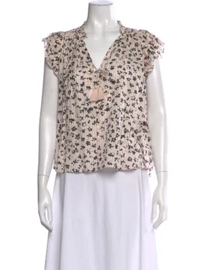 Pre-owned Ulla Johnson Floral Print V-neck Blouse