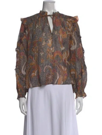 Pre-owned Ulla Johnson Floral Print V-neck Blouse