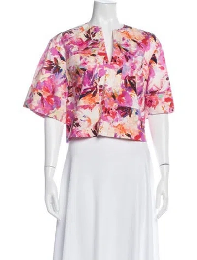 Pre-owned Ulla Johnson Floral Print V-neck Blouse In Multi