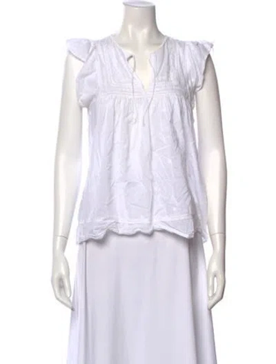 Pre-owned Ulla Johnson Floral Print V-neck Blouse In Neutral