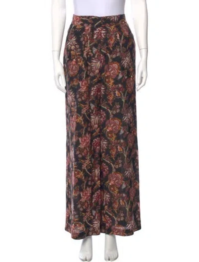 Pre-owned Ulla Johnson Floral Print Wide Leg Pants In Multi