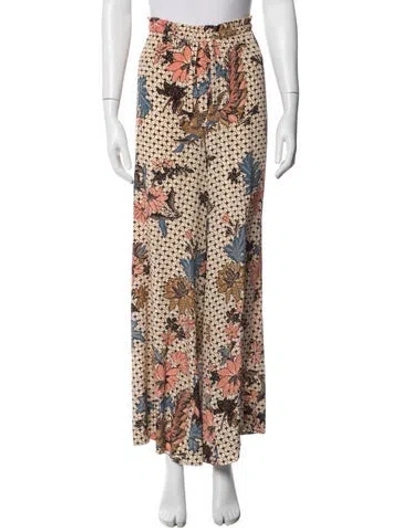 Pre-owned Ulla Johnson Floral Print Wide Leg Pants In Multicolor