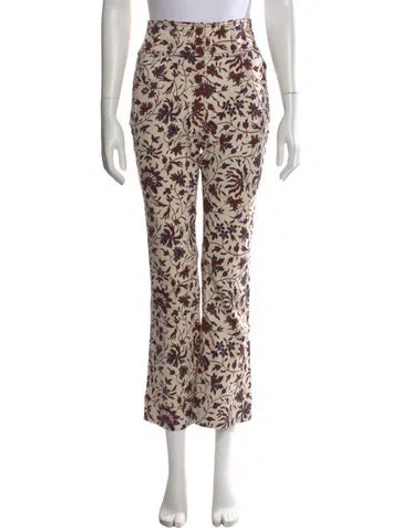 Pre-owned Ulla Johnson Floral Print Wide Leg Pants In Neutral