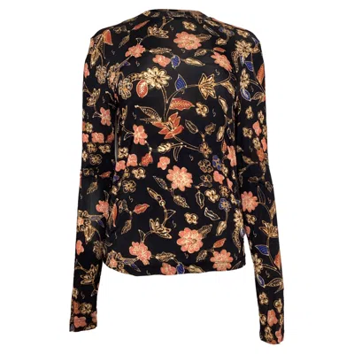 Ulla Johnson Floral Printed Long Sleeve Top In Multicolor Rayon