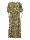 Ulla Johnson Floral Puff-sleeve Midi Dress In Multi