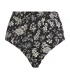 Ulla Johnson Zahara High Waisted Bikini Bottoms Midnight Bloom In Black