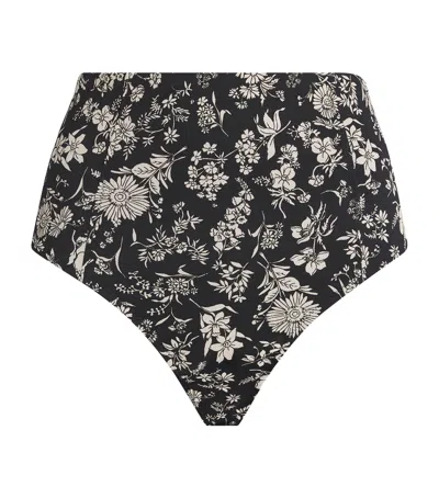 Ulla Johnson Floral Zahara Bikini Bottoms In Black