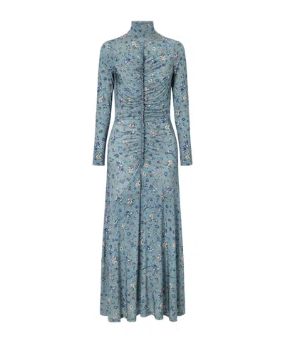 Ulla Johnson Ida Floral-print Stretch-jersey Midi Dress In Blue