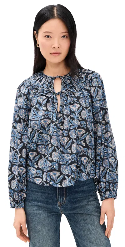 Ulla Johnson Florelle Long Sleeve Cotton Blouse In Zinnia In Multi