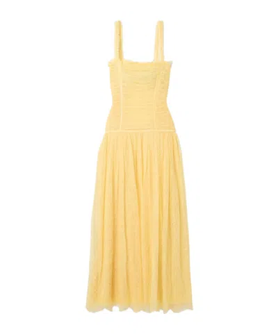 Ulla Johnson Florelle Pleated Maxi Dress In Yellow