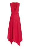 Ulla Johnson Florence Asymmetric Tweed Midi Dress In Pink