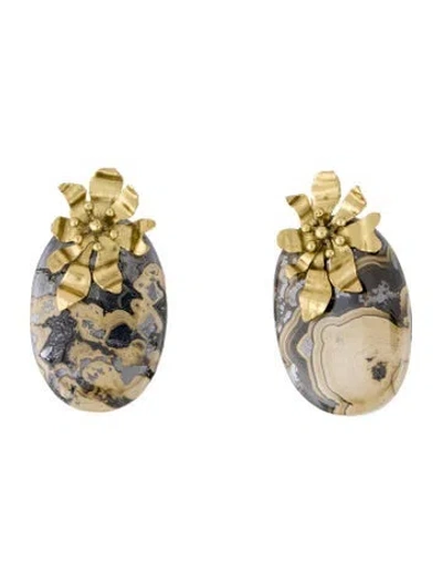 Pre-owned Ulla Johnson Floret Stone Drop Earrings In Multicolor