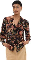 Ulla Johnson Florian Floral-print Silk Blouse In Hellebore