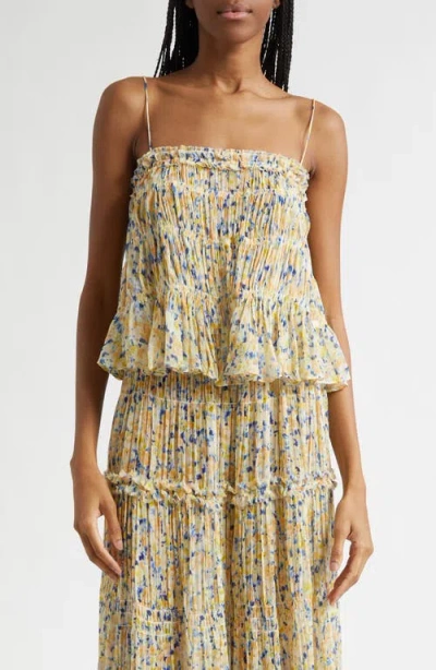 ULLA JOHNSON ULLA JOHNSON FLORIAN FLORAL SILK TOP