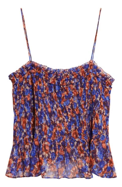Ulla Johnson Florian Floral Silk Top In Brown